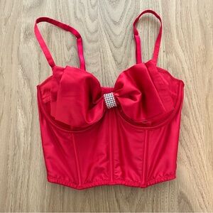 Elegant Red Bustier Top